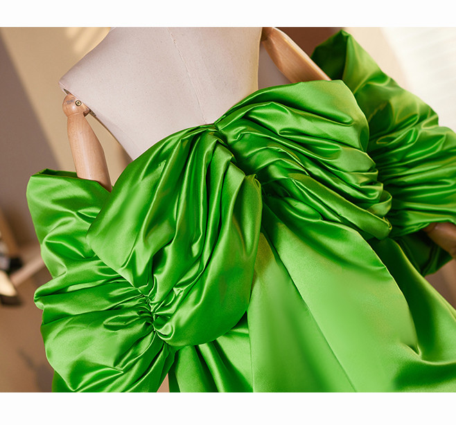 ケープ ロングトレーン 裾引き サテン 緑 DIY 上品 肩飾り アクセサリー ウェディングドレス DTY191