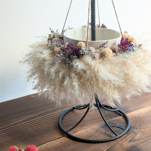 rokh］フライングボール（white×beige）№2 パンパスグラス フライング