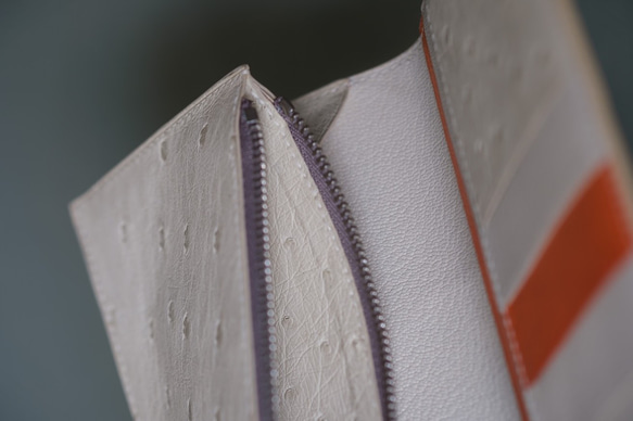 キツネ長財布　オーストリッチ 4枚目の画像