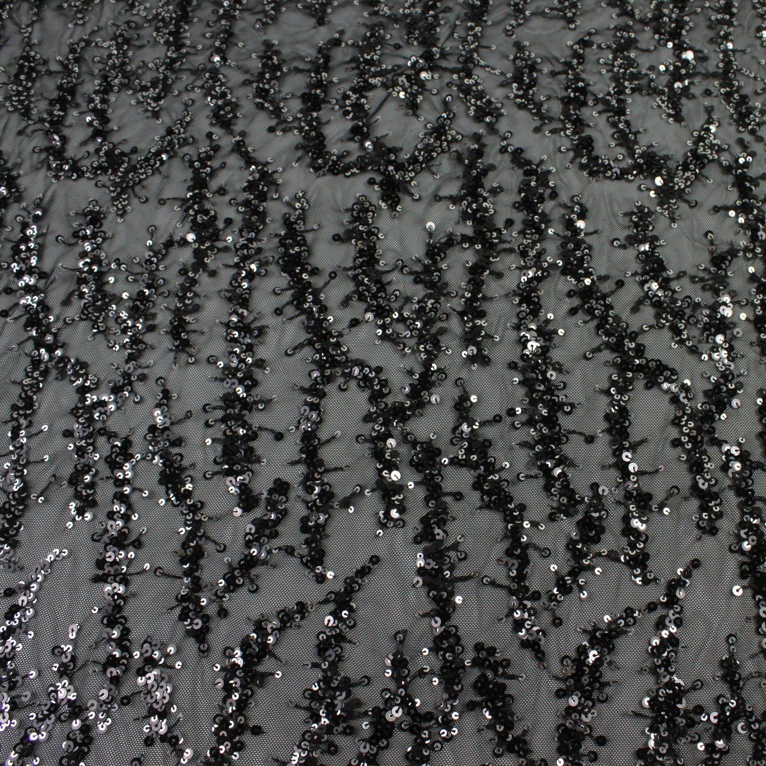 スパンコールメッシュレース ブラック 135cm*4.5m