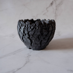 4号黒金彩裂紋鉢246　塊根植物　多肉植物　アガベ　盆栽　植木鉢　作家鉢　鉢皿　沖縄 3枚目の画像