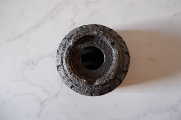 4号黒金彩裂紋鉢246　塊根植物　多肉植物　アガベ　盆栽　植木鉢　作家鉢　鉢皿　沖縄 7枚目の画像