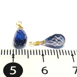 【天然石チャーム】アイオライト　 14kgf /シルバー925　ドロップ形　1個　ハンドメイド素材 4枚目の画像