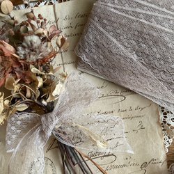 紅茶染め୨୧シフォンフリルレース 約1m 生地 Catalpa* 通販 17144206