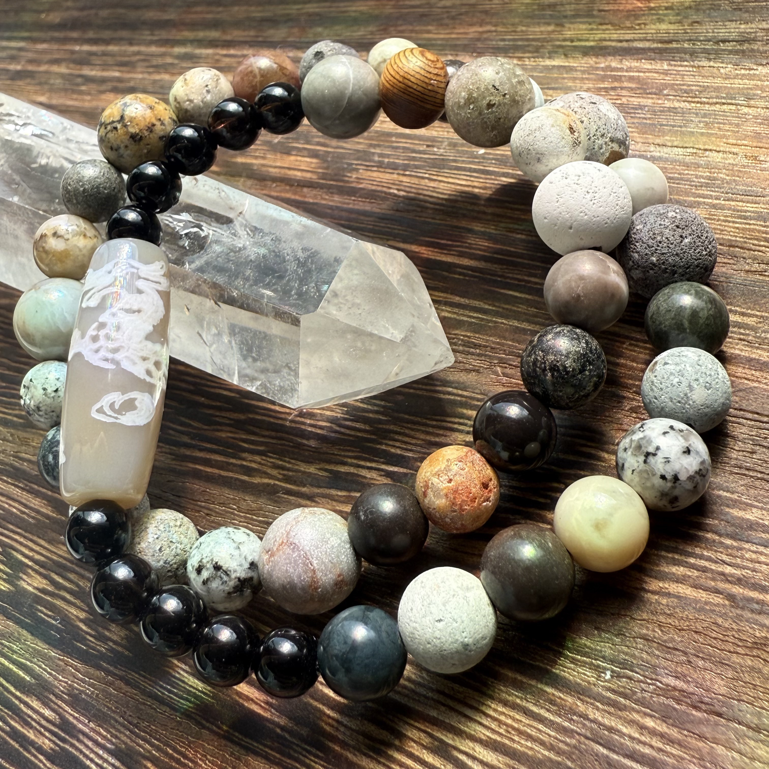 《一生を共にする、和の守り珠》日本石36種＋龍神天珠＋モリオン