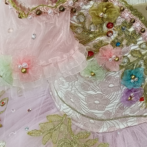 バレエ衣裳/ジュニア 頭飾り付き ピンク 花の精 8着セット ✳️バレエ レンタル衣裳✳️ 金平糖 スワニルダ 妖精（130〜140