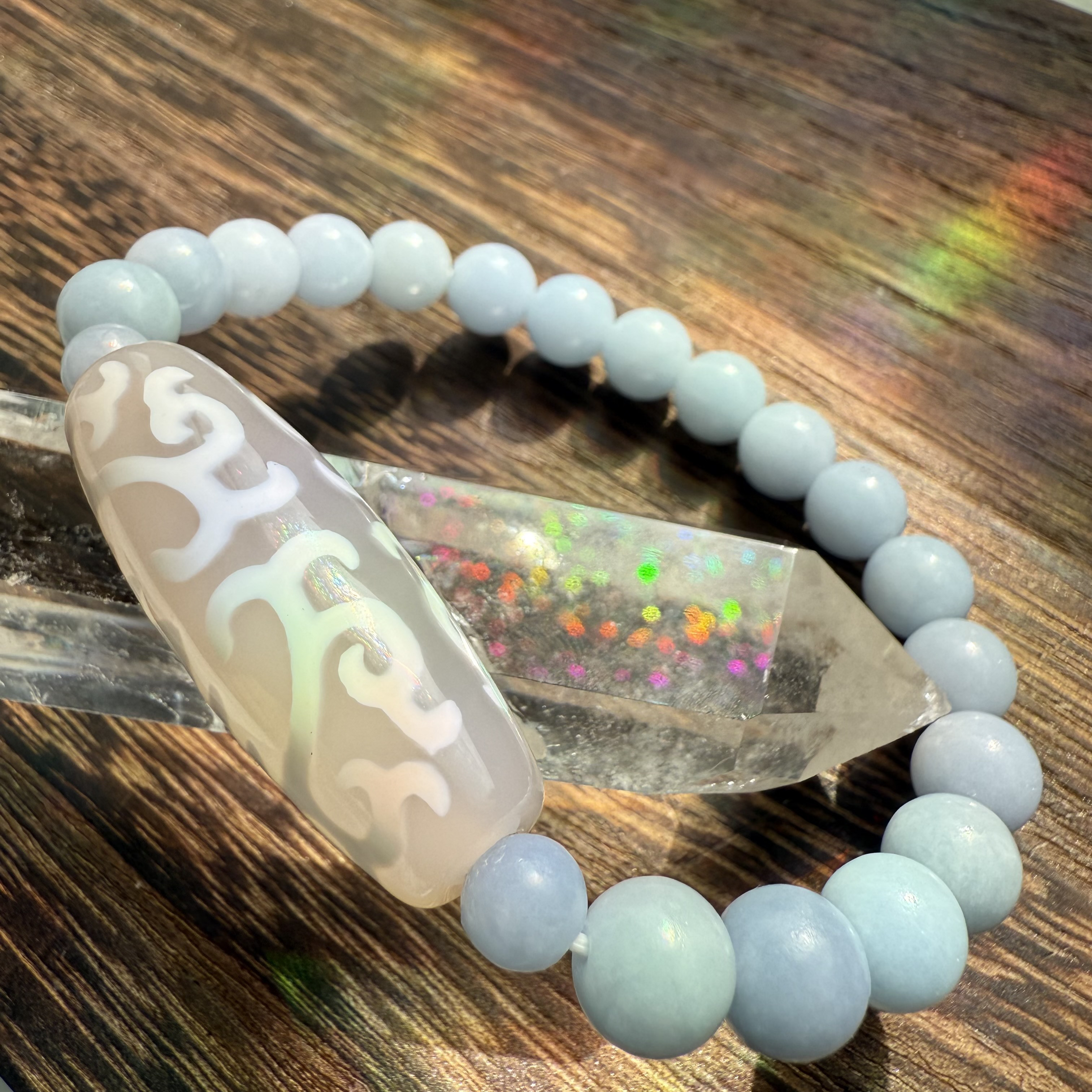 《願いの種、心に咲く ― 如意蓮花と天の導き》如意蓮花天珠＋エンジェライト