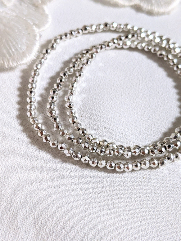 メタル ビーズ 2㍉ 30cm ネックレス パーツ 5枚目の画像