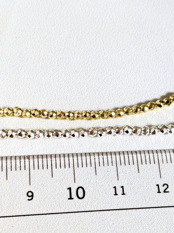 メタル ビーズ 2㍉ 30cm ネックレス パーツ 8枚目の画像