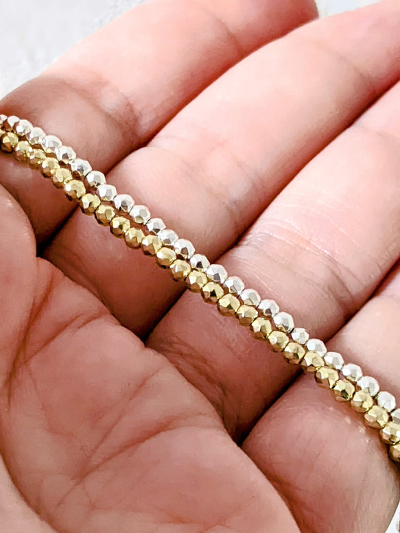 メタル ビーズ 2㍉ 30cm ネックレス パーツ 7枚目の画像