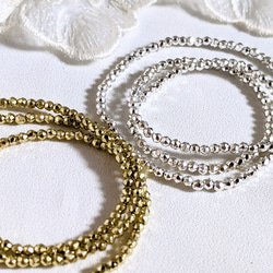 メタル ビーズ 2㍉ 30cm ネックレス パーツ 2枚目の画像