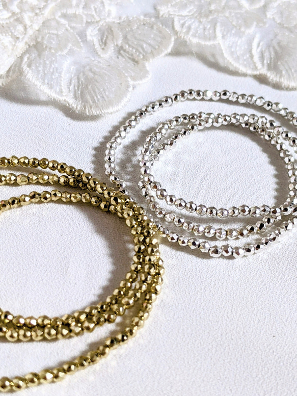 メタル ビーズ 2㍉ 30cm ネックレス パーツ 2枚目の画像