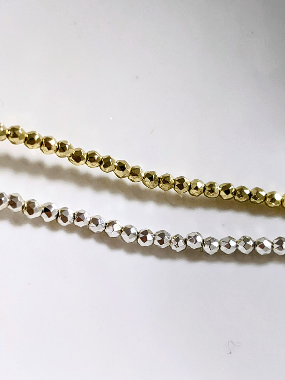 メタル ビーズ 2㍉ 30cm ネックレス パーツ 3枚目の画像