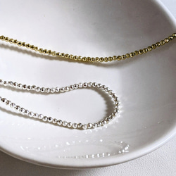 メタル ビーズ 2㍉ 30cm ネックレス パーツ 1枚目の画像