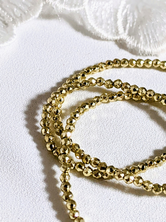 メタル ビーズ 2㍉ 30cm ネックレス パーツ 4枚目の画像