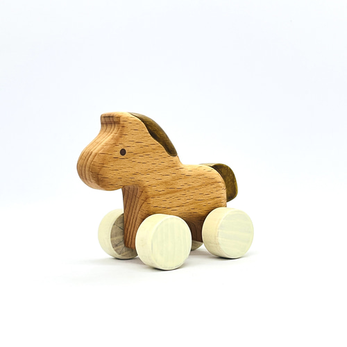 手作り 木製「うまさんくるま」 干支 馬 令和8年 午年 置物 雑貨 小物