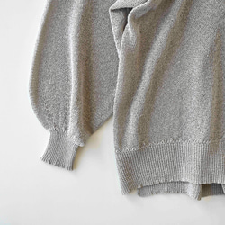 【洗える透かし編みUVカーディガン】スモーキーグレー  清涼感たっぷりペーパーMIXヤーン素材　りんご1個分の軽さ 3枚目の画像