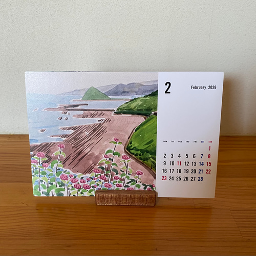 2026年版｜卓上カレンダー①｜透明水彩で巡る宮崎の風景 絵画 神園正美