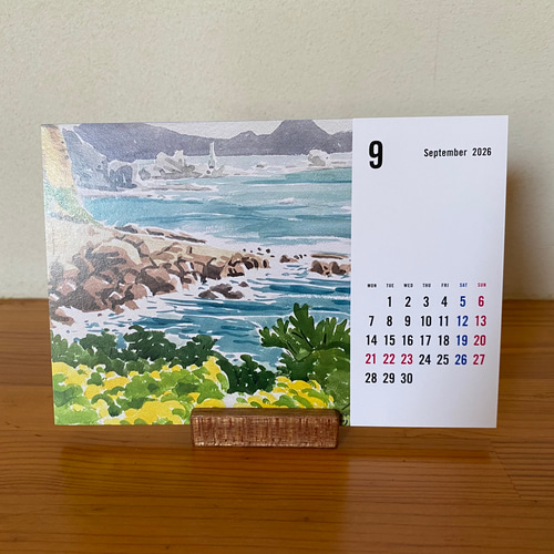 2026年版｜卓上カレンダー①｜透明水彩で巡る宮崎の風景 絵画 神園正美