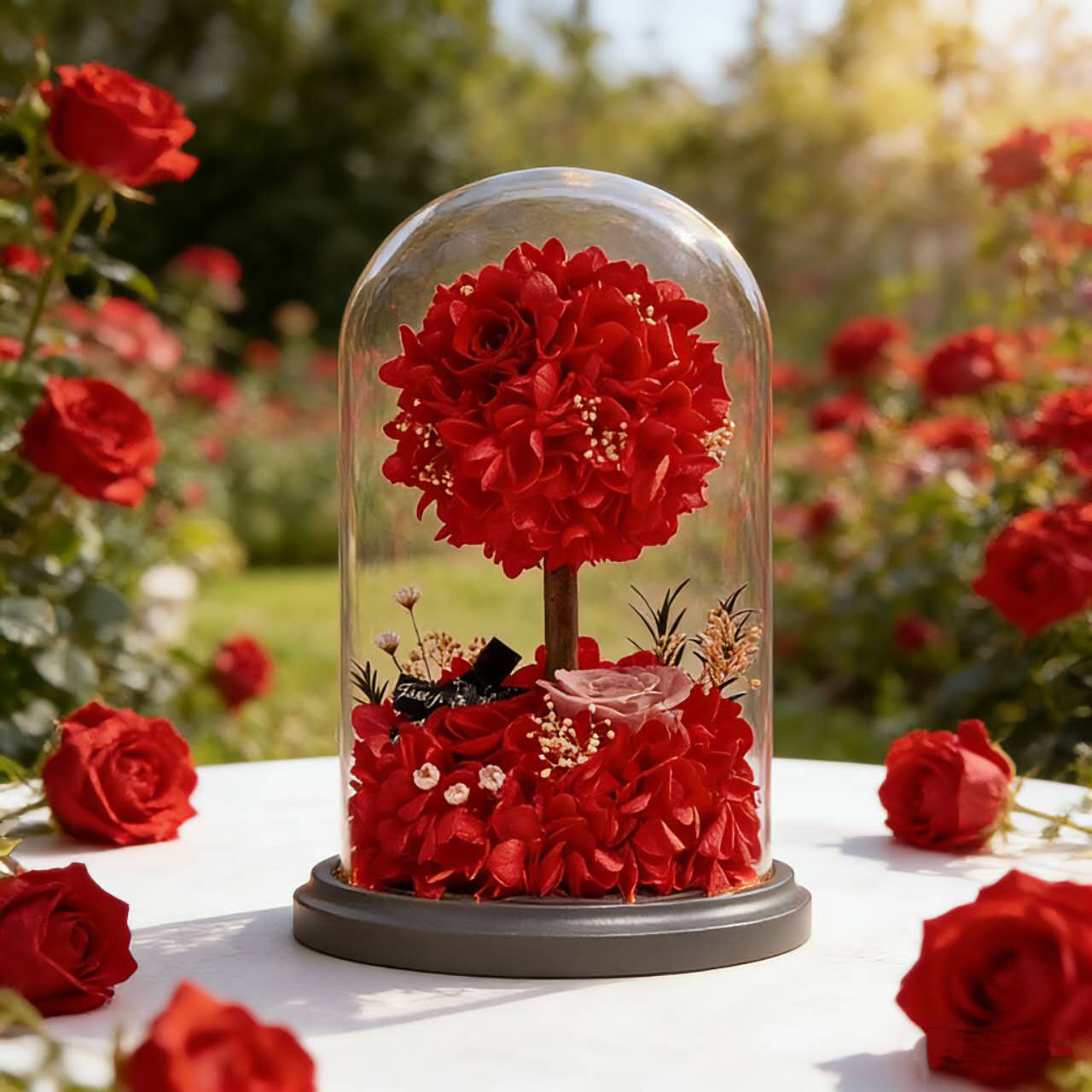 誕生日/新築祝い/インテリア 玄関飾り バラ 薔薇 ローズ、花の木、アレンジメント、プリザーブドフラワー、ドライフラワー