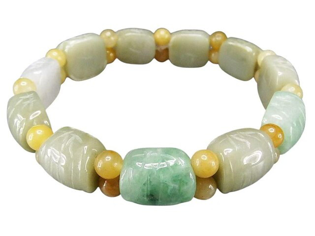 一点物ひすい本翡翠亀紋手彫りバングルブレスレット天然石ひすい古玉スタイル