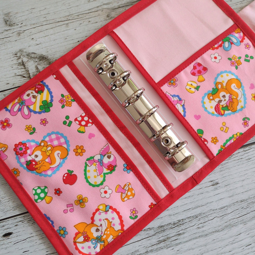 シール帳カバー スケジュール帳 バインダー レトロ ピンク 手帳カバー