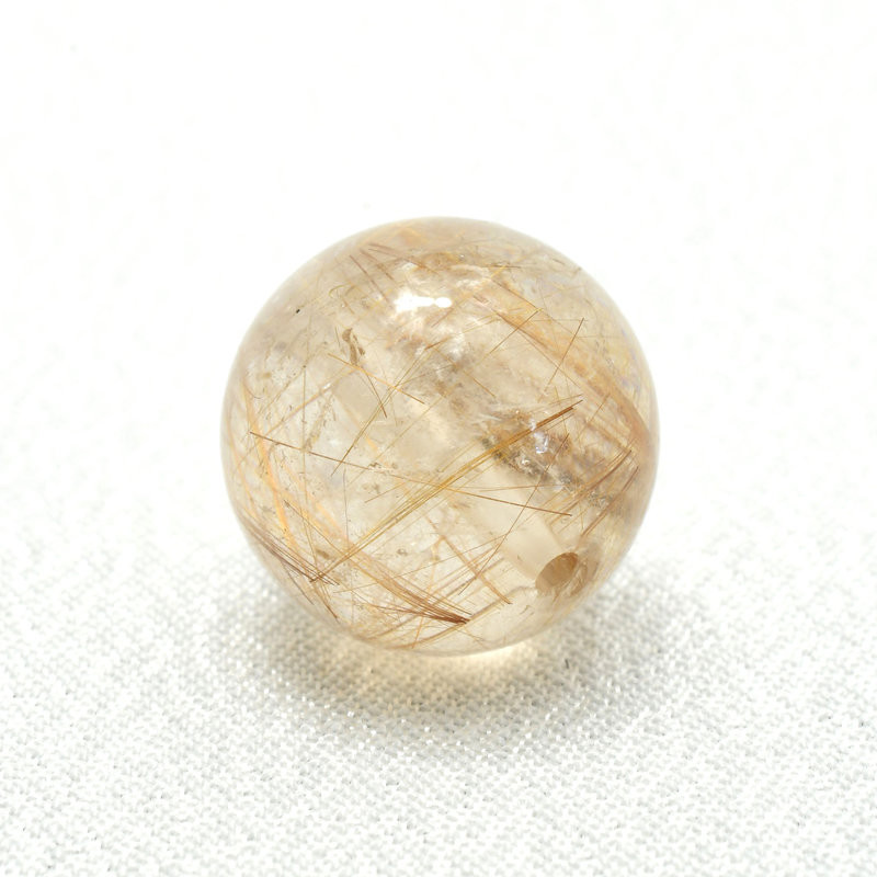繊細な飴色ルチルとインクルージョンが美しい コッパールチルクォーツ 約14ミリ【Cpr52 4g】 一点物 京海堂