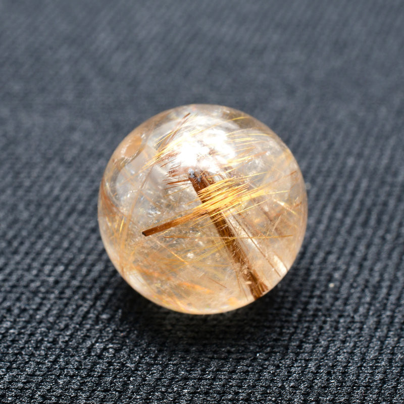 繊細な飴色ルチルとインクルージョンが美しい コッパールチルクォーツ 約14ミリ【Cpr52 4g】 一点物 京海堂