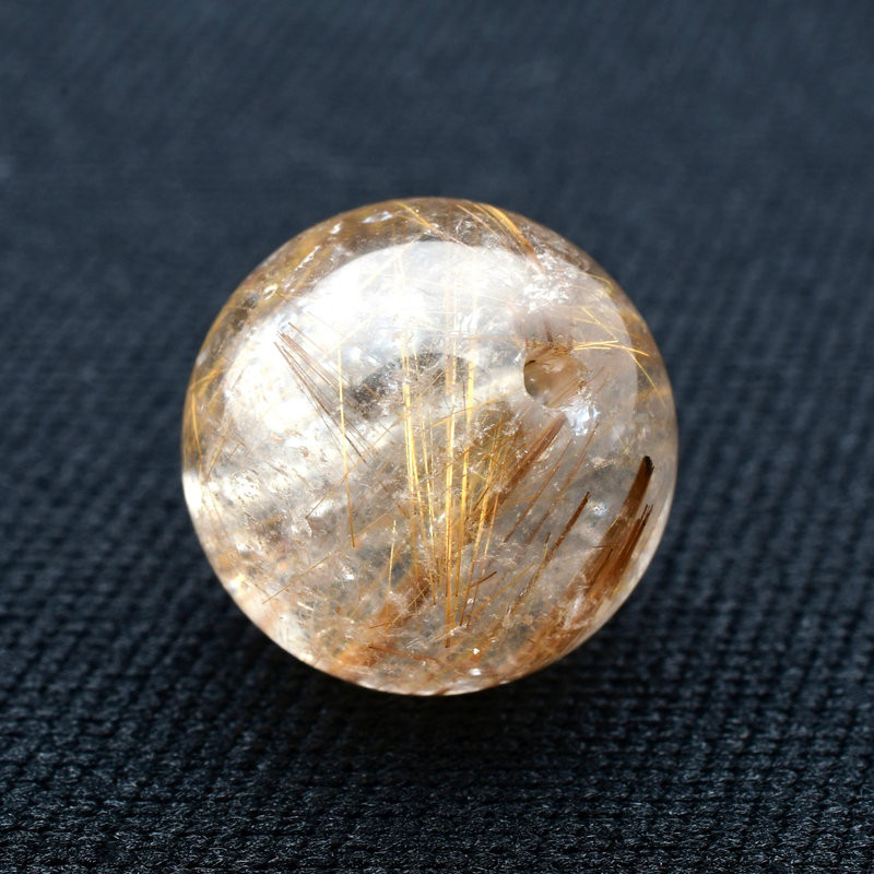 繊細な飴色ルチルとインクルージョンが美しい コッパールチルクォーツ 約14ミリ【Cpr52 4g】 一点物 京海堂