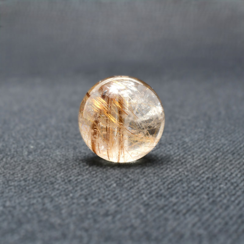 繊細な飴色ルチルとインクルージョンが美しい コッパールチルクォーツ 約14ミリ【Cpr52 4g】 一点物 京海堂