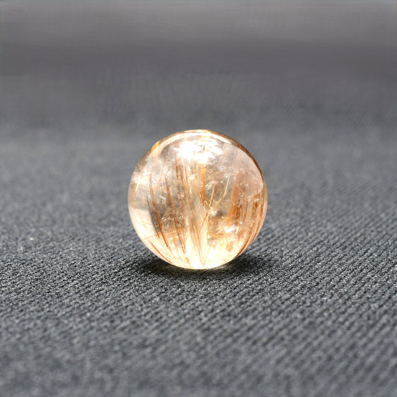 繊細な飴色ルチルとインクルージョンが美しい コッパールチルクォーツ 約14ミリ【Cpr52 4g】 一点物 京海堂