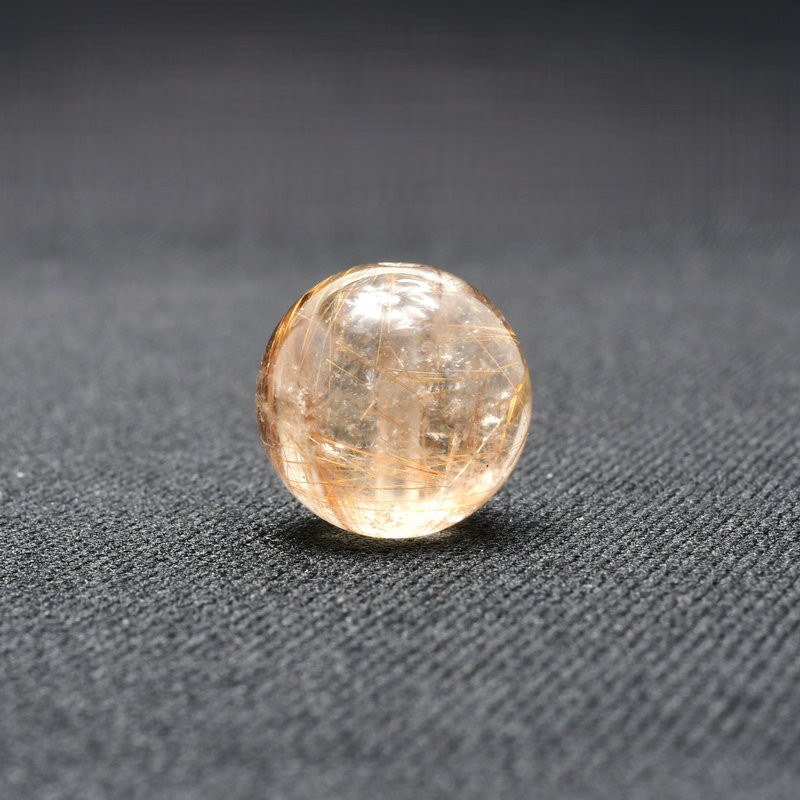 繊細な飴色ルチルとインクルージョンが美しい コッパールチルクォーツ 約14ミリ【Cpr52 4g】 一点物 京海堂