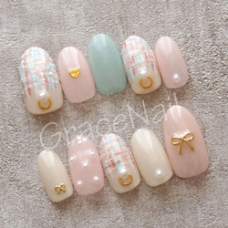 サイズオーダー】オーロラネイル ネイルチップ（つけ爪