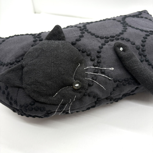 眠り猫小ぶりショルダーバッグ黒猫ミナペルホネンtambourine