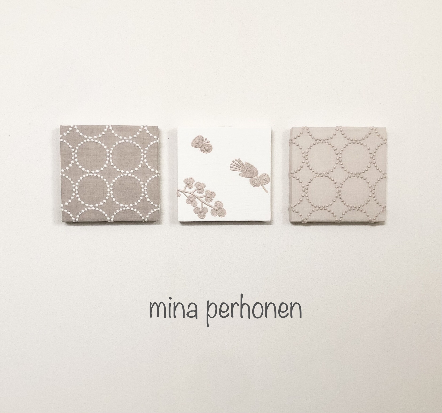 mina perhonen  ミナペルホネン  ファブリックパネル 3点セット ハンドメイド