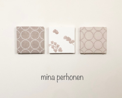 【ご確認用】ミナペルホネン タンバリン ハンドメイドパネル mina perhonen ミナペルホネン ファブリックパネル 3点セット