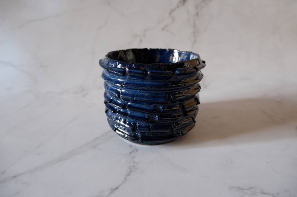 4号深海碧裂紋鉢256　塊根植物　多肉植物　盆栽　植木鉢　作家鉢　沖縄 1枚目の画像
