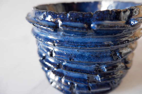 4号深海碧裂紋鉢256　塊根植物　多肉植物　盆栽　植木鉢　作家鉢　沖縄 2枚目の画像