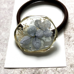 グレッシュブルー貝殻とヒトデ✮海ヘアゴム 海の雫ドロップ付き