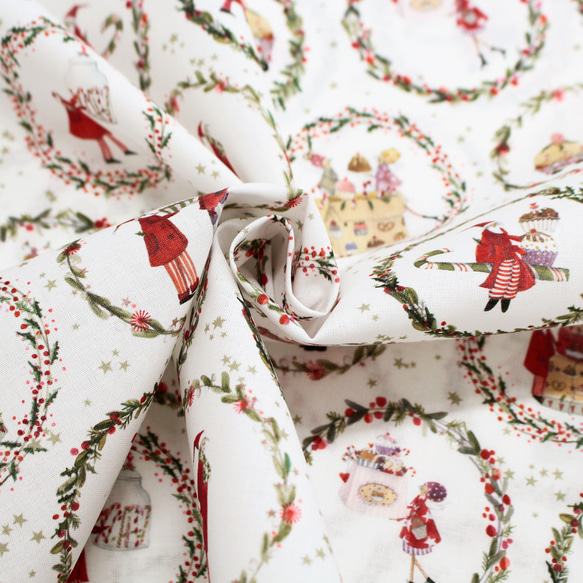 新柄入荷！ドイツ！幅広！『acufactum　アクファクタム　クリスマス　サークル』～約150cm×50㎝単位でカット～ 4枚目の画像