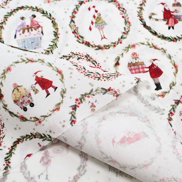 新柄入荷！ドイツ！幅広！『acufactum　アクファクタム　クリスマス　サークル』～約150cm×50㎝単位でカット～ 3枚目の画像