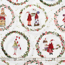 新柄入荷！ドイツ！幅広！『acufactum　アクファクタム　クリスマス　サークル』～約150cm×50㎝単位でカット～ 2枚目の画像