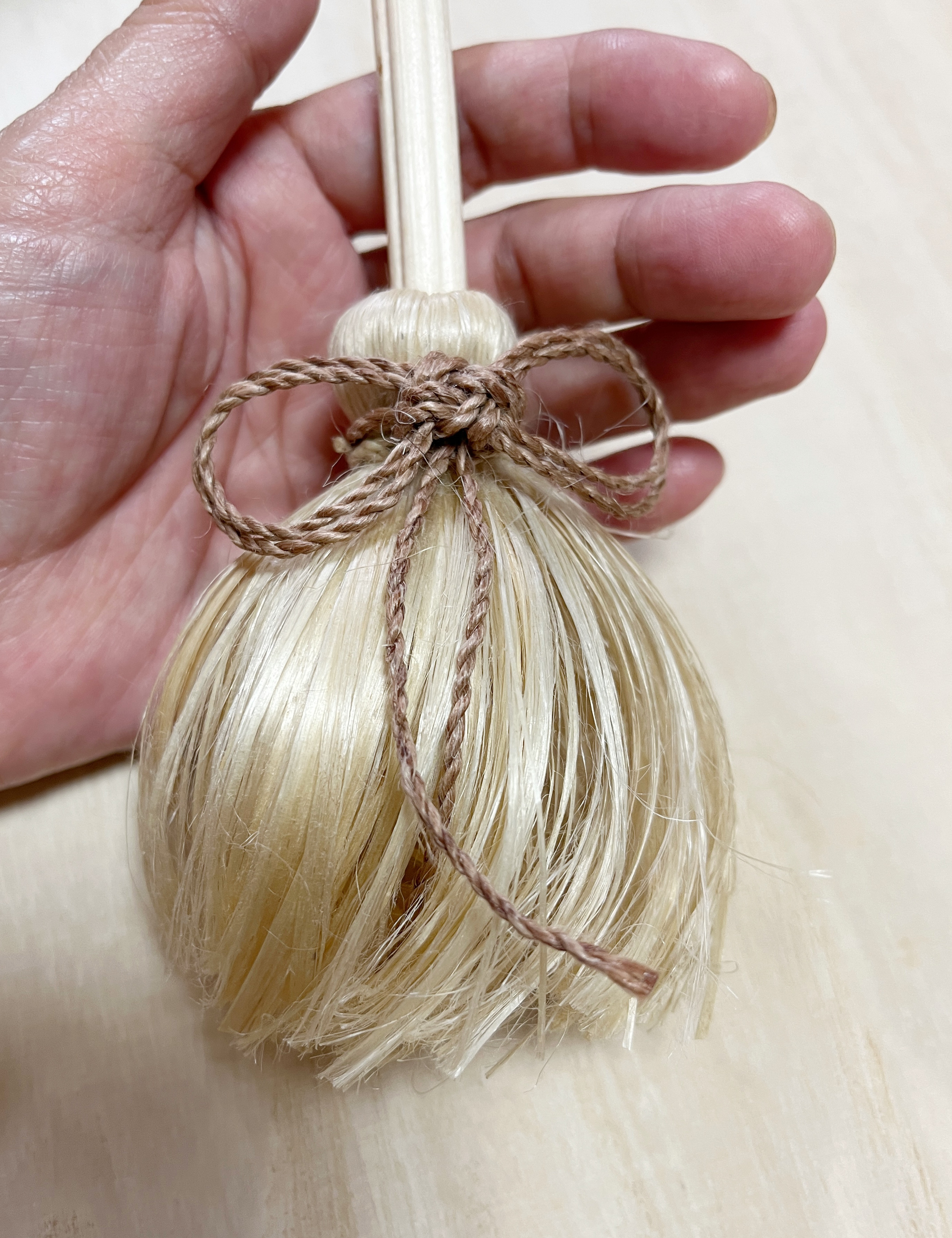 お値下げ中☆国産精麻【二重叶結び】☆ふんわりホウキ飾り♪