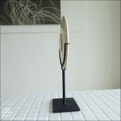 天然大理石オブジェCir/SS マーブル 置物 装飾 天然石アート 円形