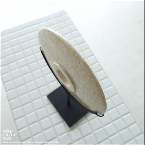 天然大理石オブジェCir/SS マーブル 置物 装飾 天然石アート 円形