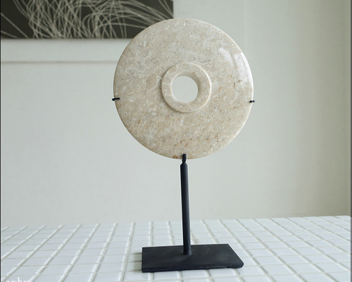 天然大理石オブジェCir/SS マーブル 置物 装飾 天然石アート 円形