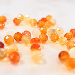 カーネリアン/ブラジル産【6mm64面カット10粒】天然石　瑪瑙 2枚目の画像