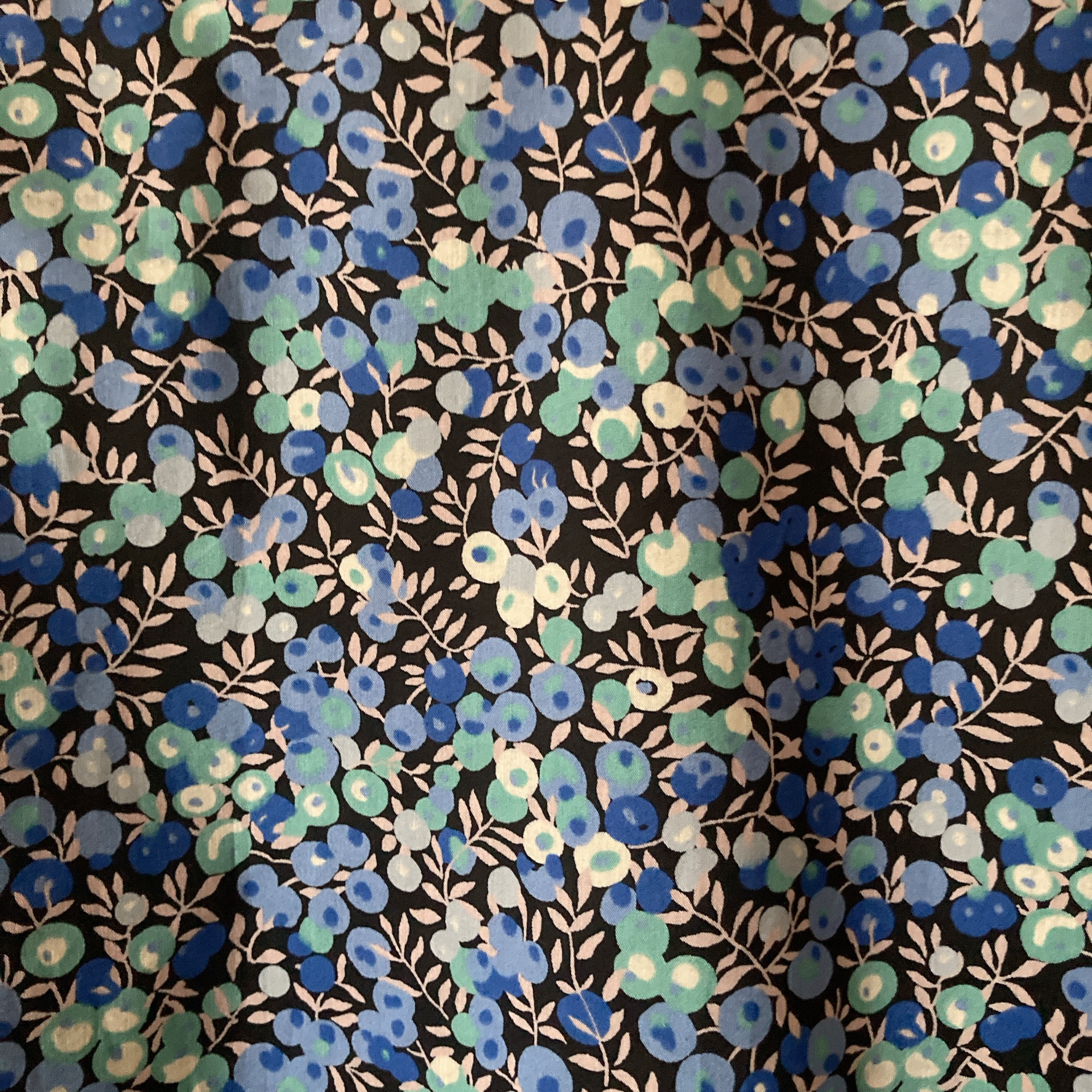 ＊受注製作 リバティ　ウィルトシャー(ブルー＆ブラック)ブラウス