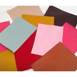 【お試し★革はぎれセット・国産牛革】(約14cm×10cm)10枚セット(カラーアソート)：B10-2 1枚目の画像