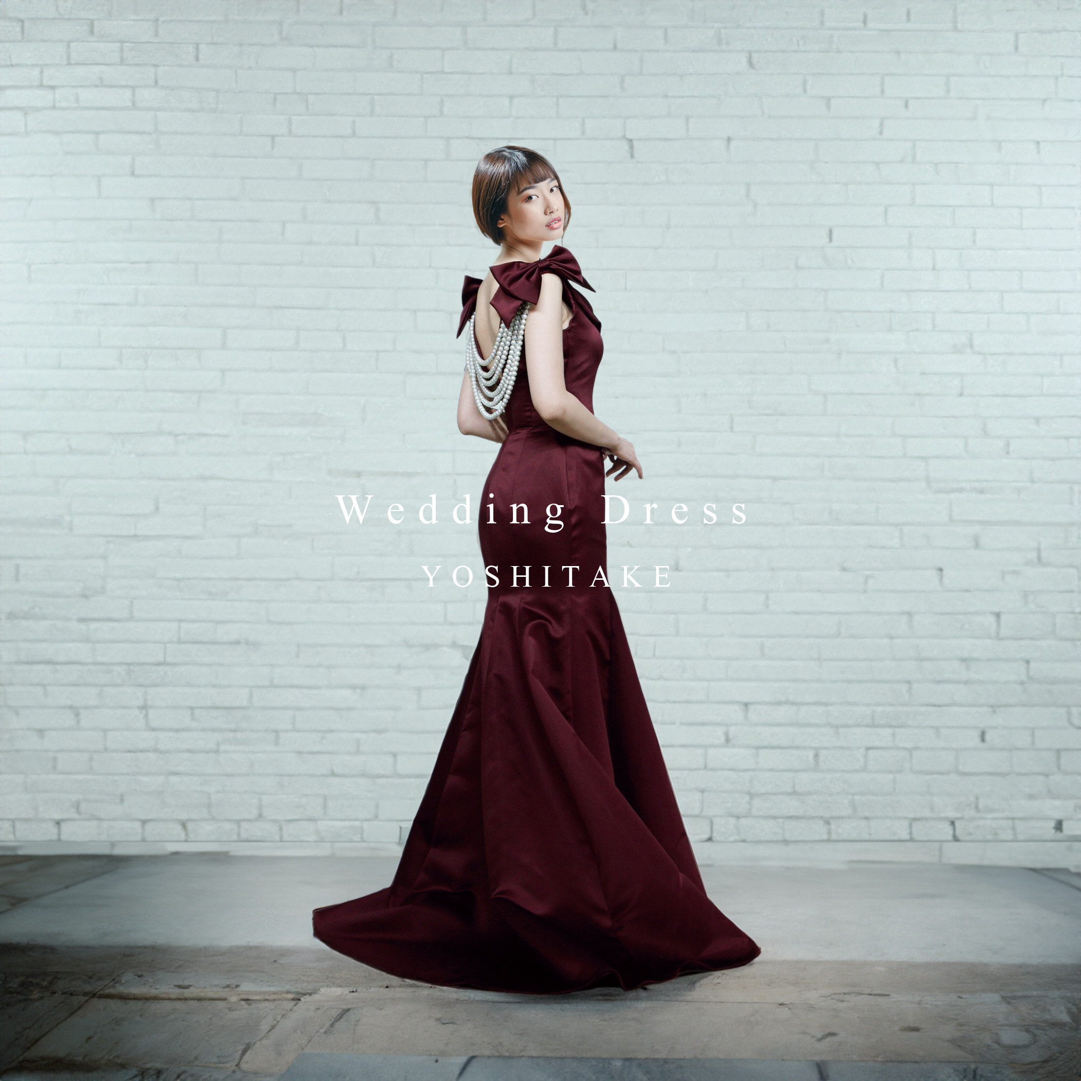 ウエディングドレス.レッド.カラードレス.マーメイド.パール.Y1635-2